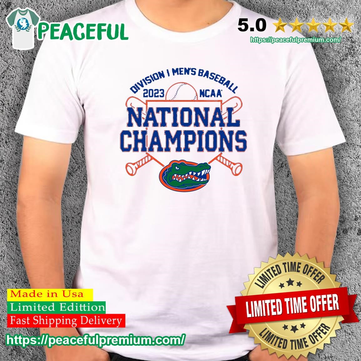NCAA Baseball National Champions Champions Florida Gators Baseball Jersey -   Worldwide Shipping