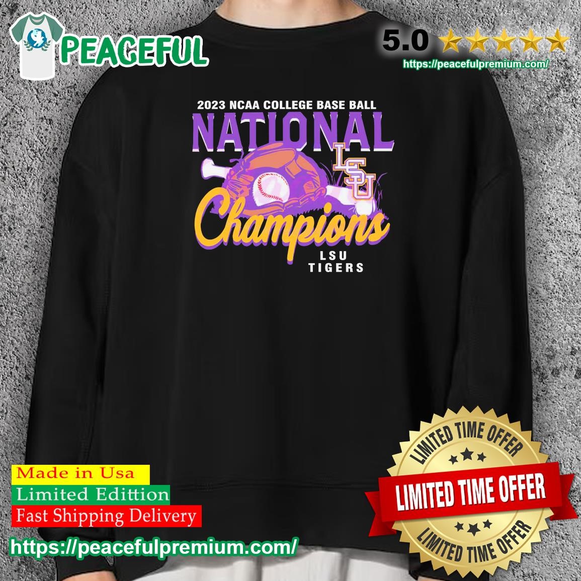 Glove n Bat LSU Tigers NCAA Baseball College Champions Shirt sweater.jpg