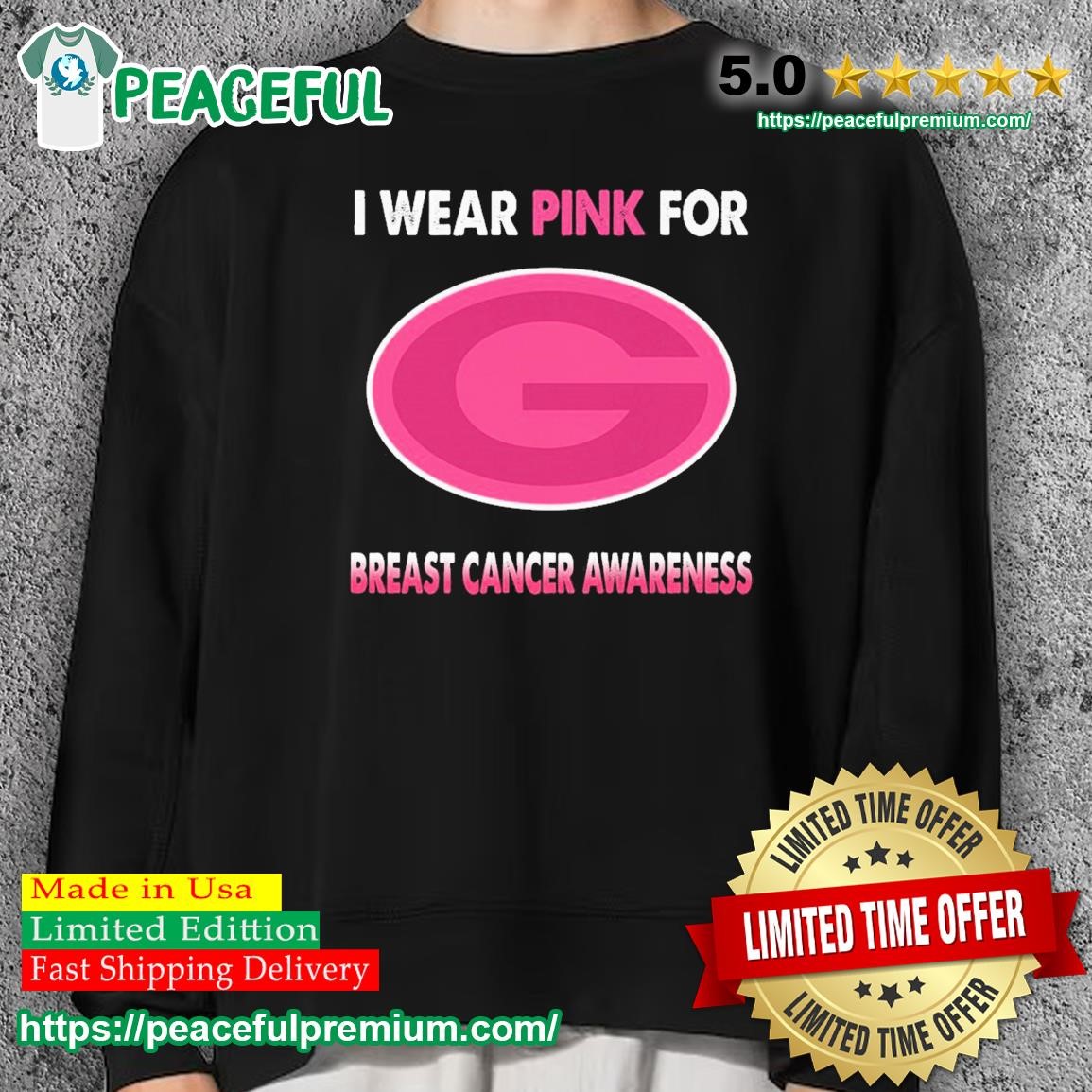 GREEN PACKERS BREAST CANCER AWARENESS TEE