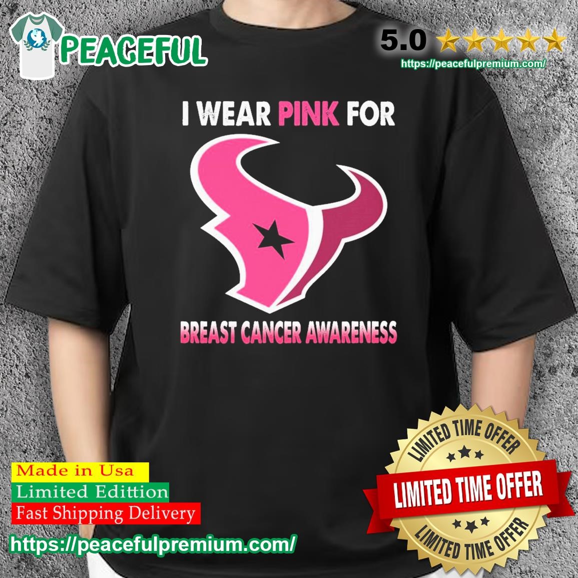 Houston Texans I wear pink for breast cancer awareness shirt