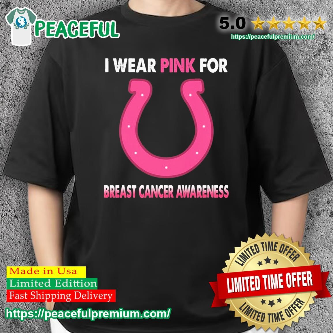 Indianapolis Colts I wear pink for Breast Cancer Awareness t-shirt