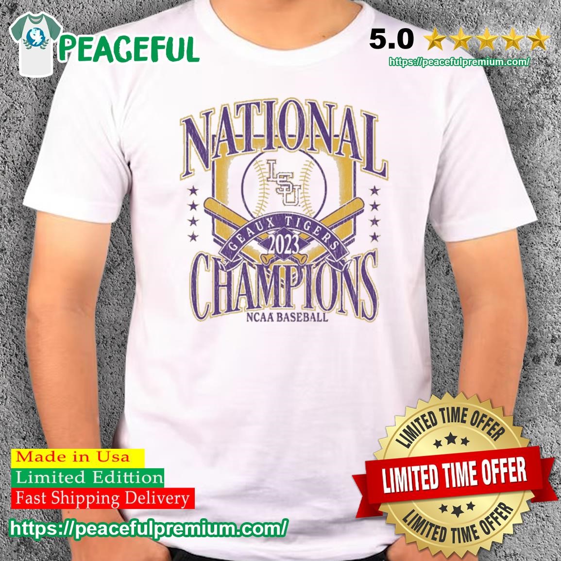 Lsu tigers ncaa baseball national champions 2023 baseball jersey