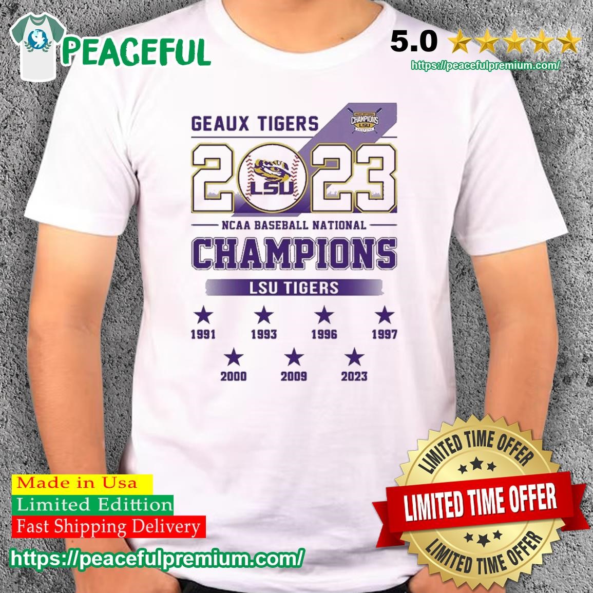 2023 NCAA Baseball National Champions Geaux Tigers LSU Baseball