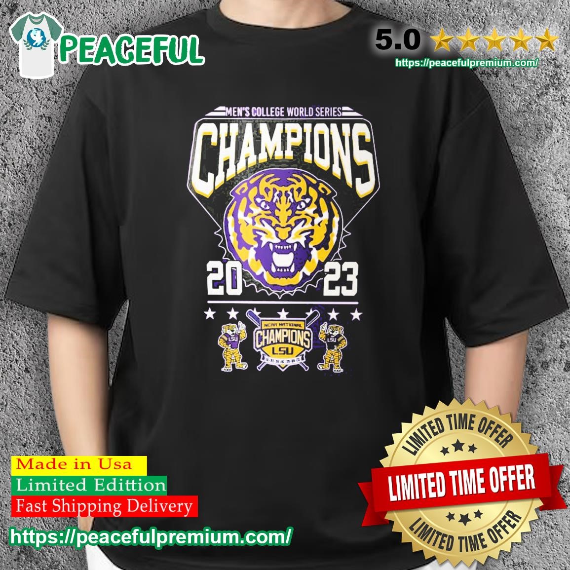 2023 Men's College World Series Champions Lsu Tigers Baseball 7 Times Baseball  Jersey - Tagotee