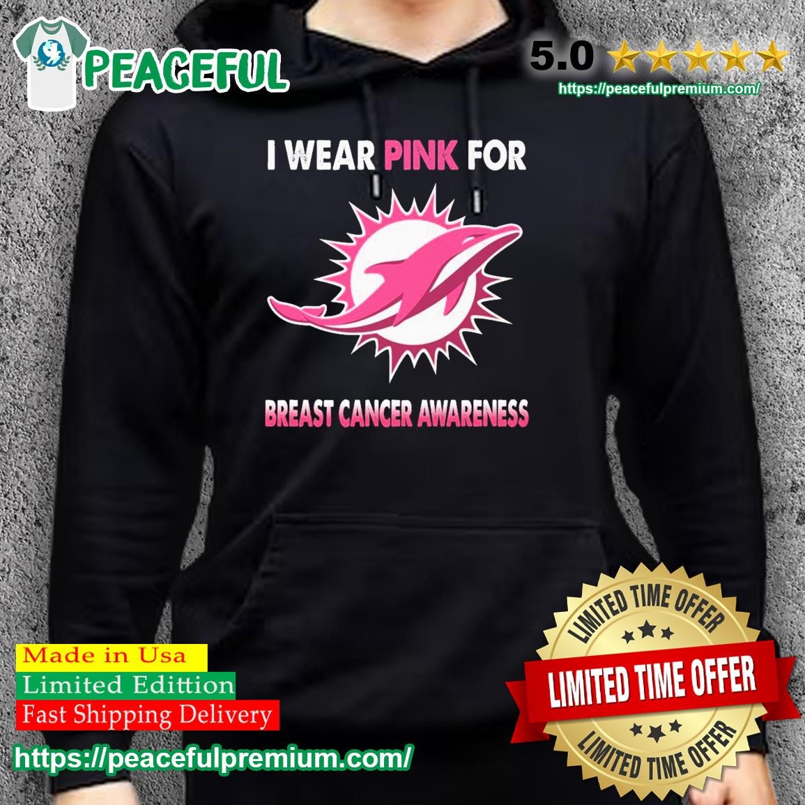 Official Miami Dolphins I Wear Pink For Breast Cancer Awareness T t-shirt,  hoodie, sweater, long sleeve and tank top