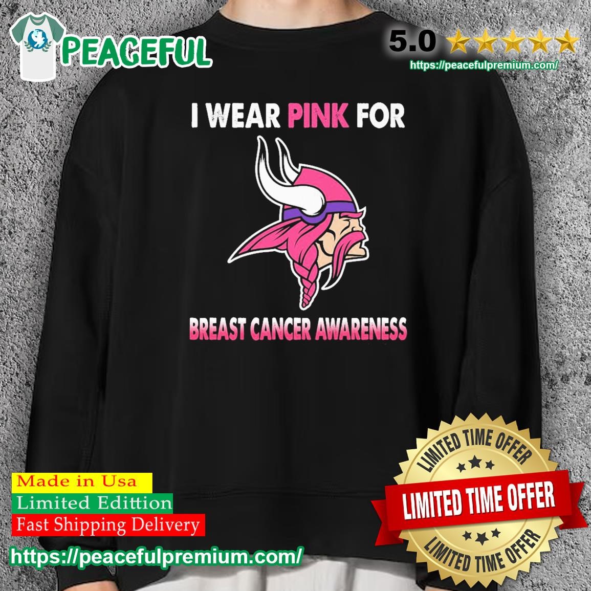 Minnesota Vikings I Wear Pink For Breast Cancer Awareness Shirt