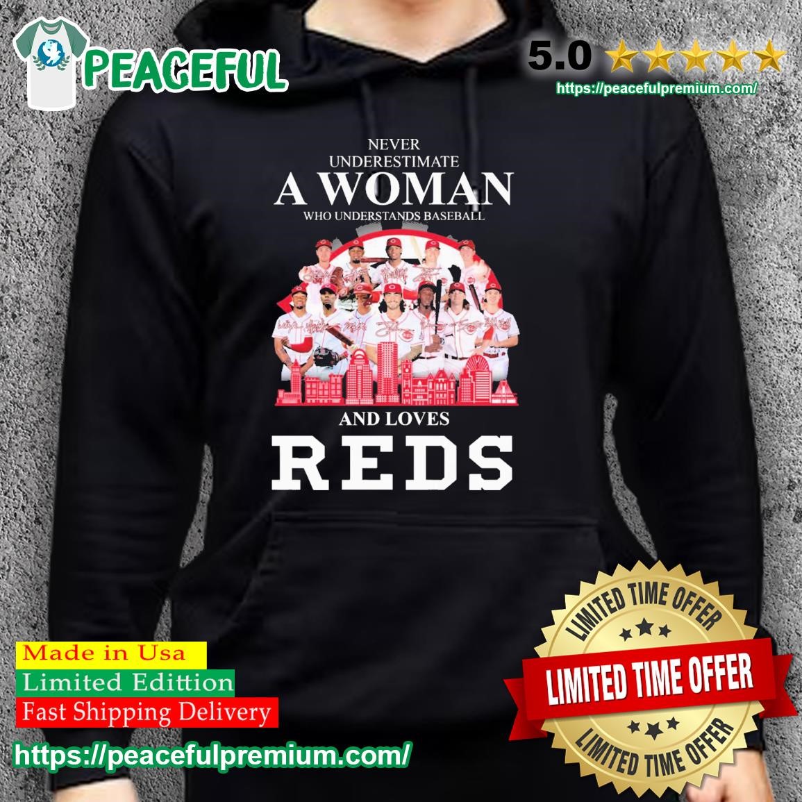 Never underestimate a woman who understands baseball and loves Cincinnati  Reds signatures shirt, hoodie, sweater, long sleeve and tank top