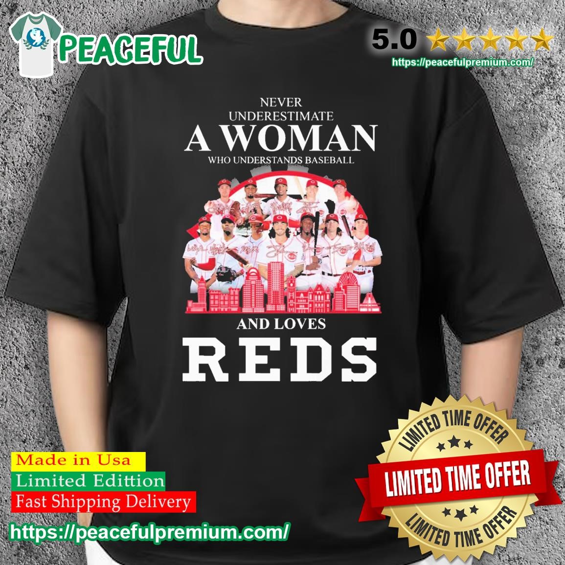 Never underestimate a woman who understands baseball Cincinnati Reds shirt