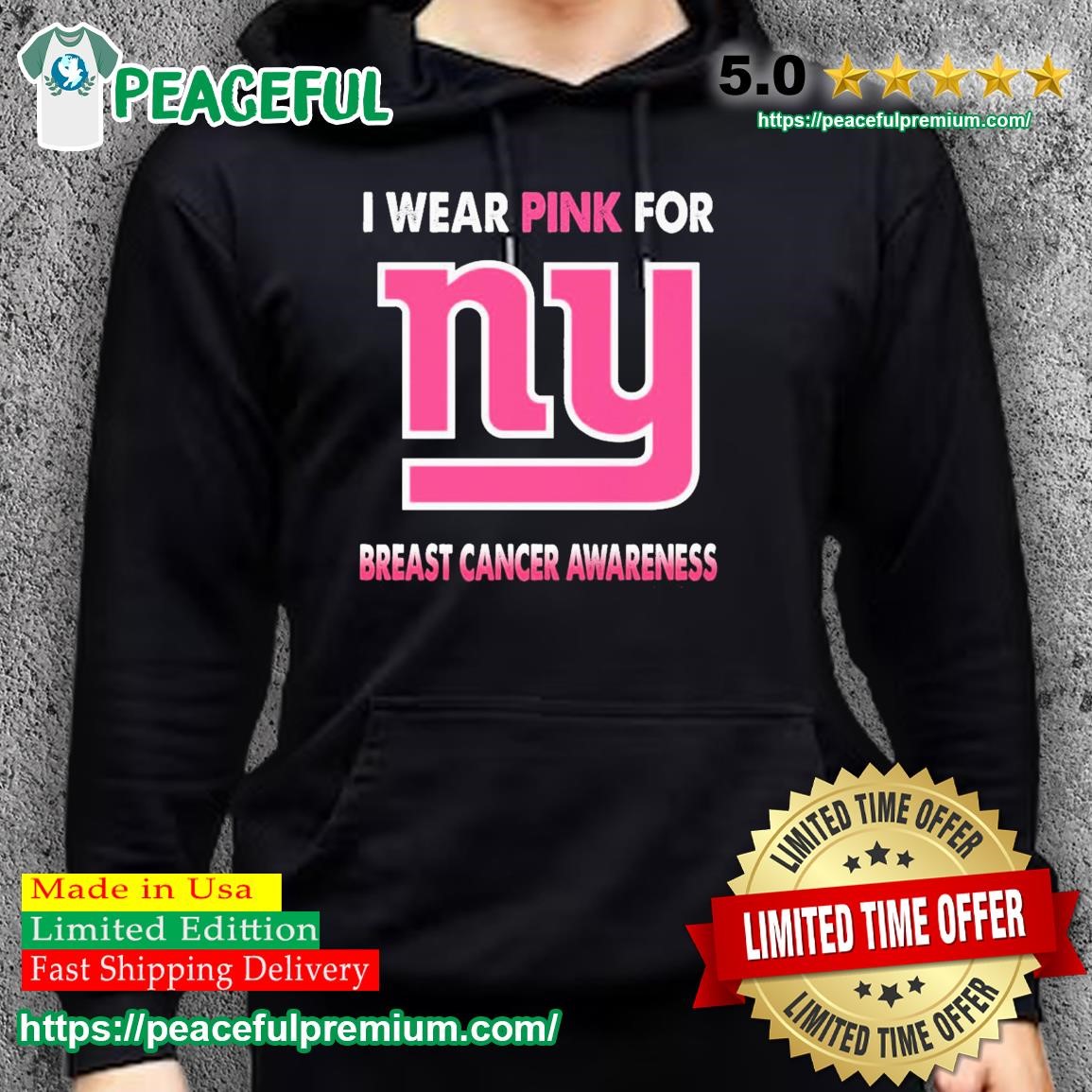 New York Giants I Wear Pink For Breast Cancer Awareness Shirt