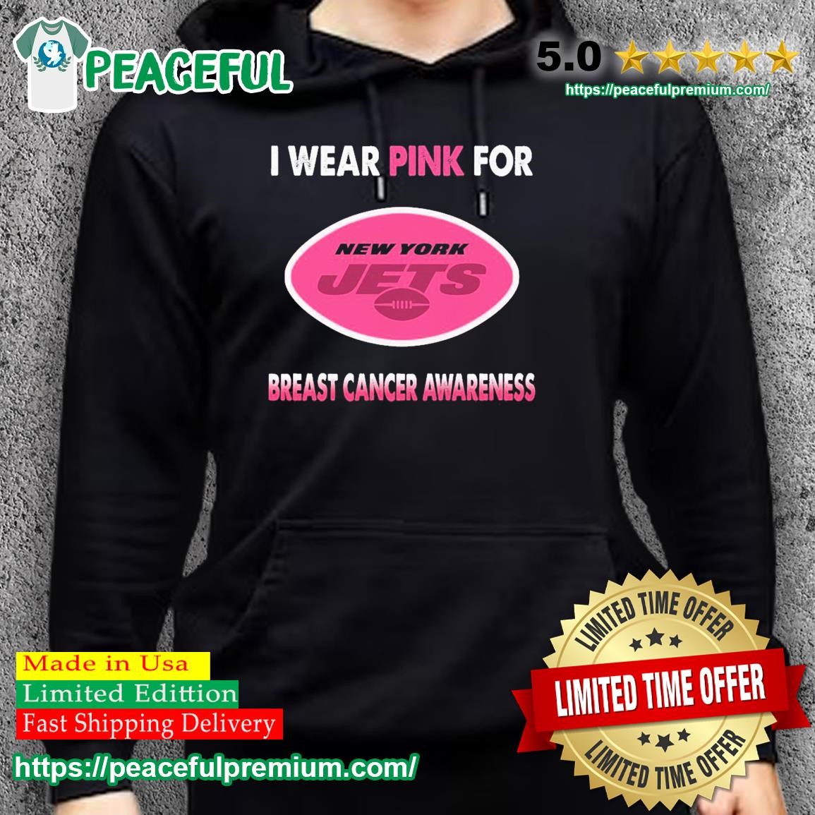 Pink NY Jets women’s shirt. For breast cancer New