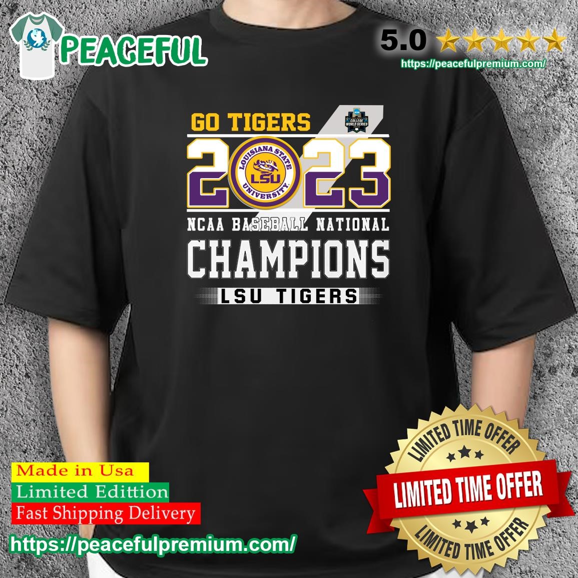 Official Lsu tigers champion 2023 ncaa men's baseball college