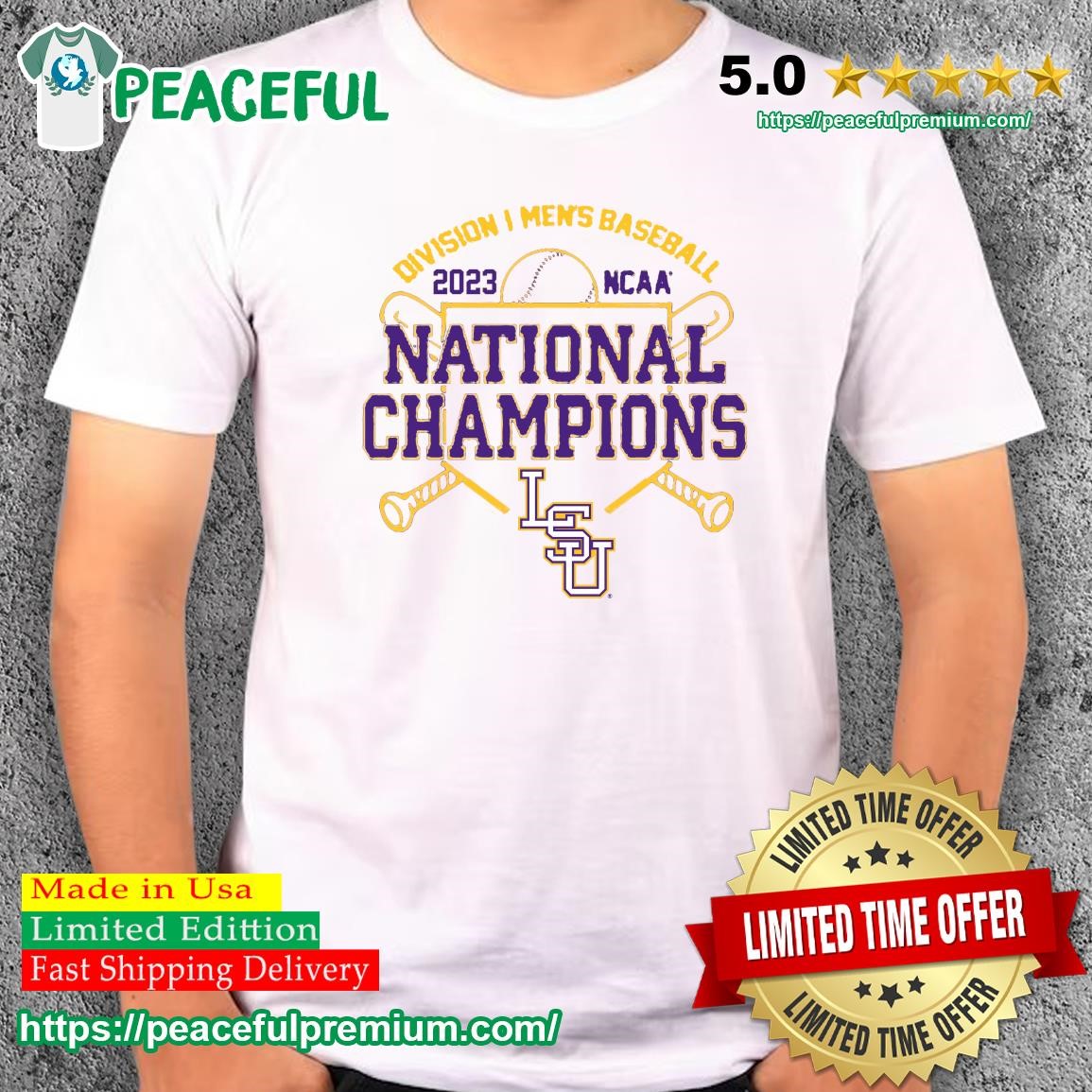 Official LSU Tigers Champion Unisex 2023 NCAA Men's Baseball