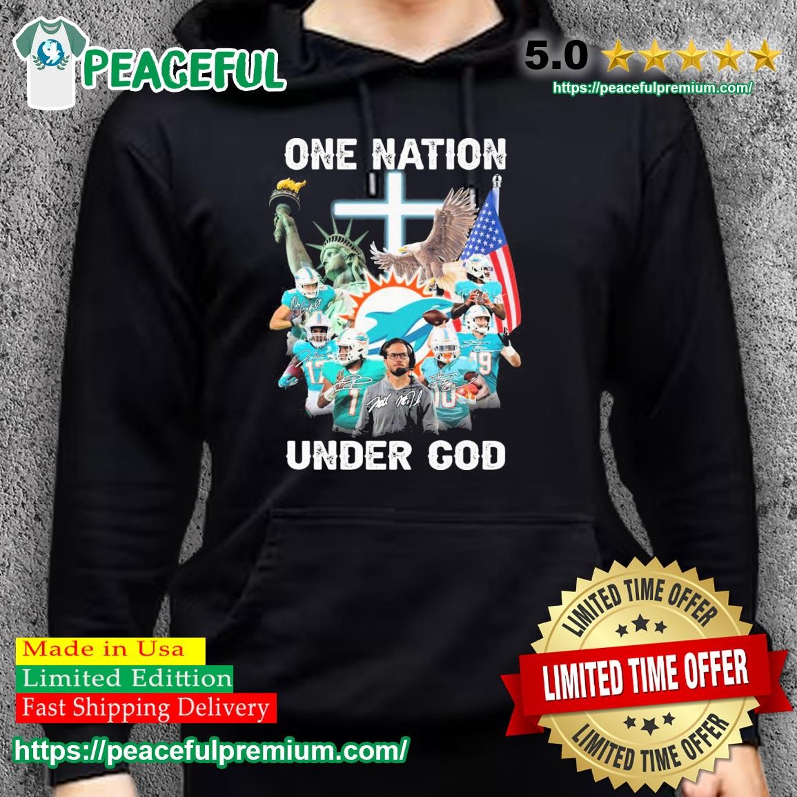 Funny Miami Dolphins Team Football One Nation Under God Signatures 2023  shirt, hoodie, sweater, long sleeve and tank top