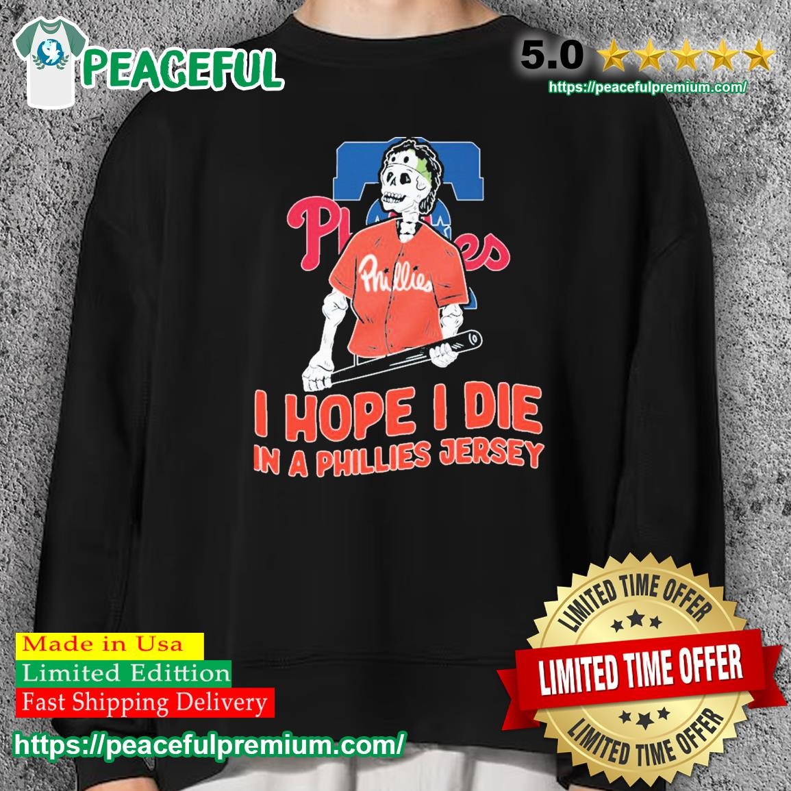 Skull Philadelphia Phillies I Hope I Die In A Phillies Jersey shirt,  hoodie, sweater, long sleeve and tank top