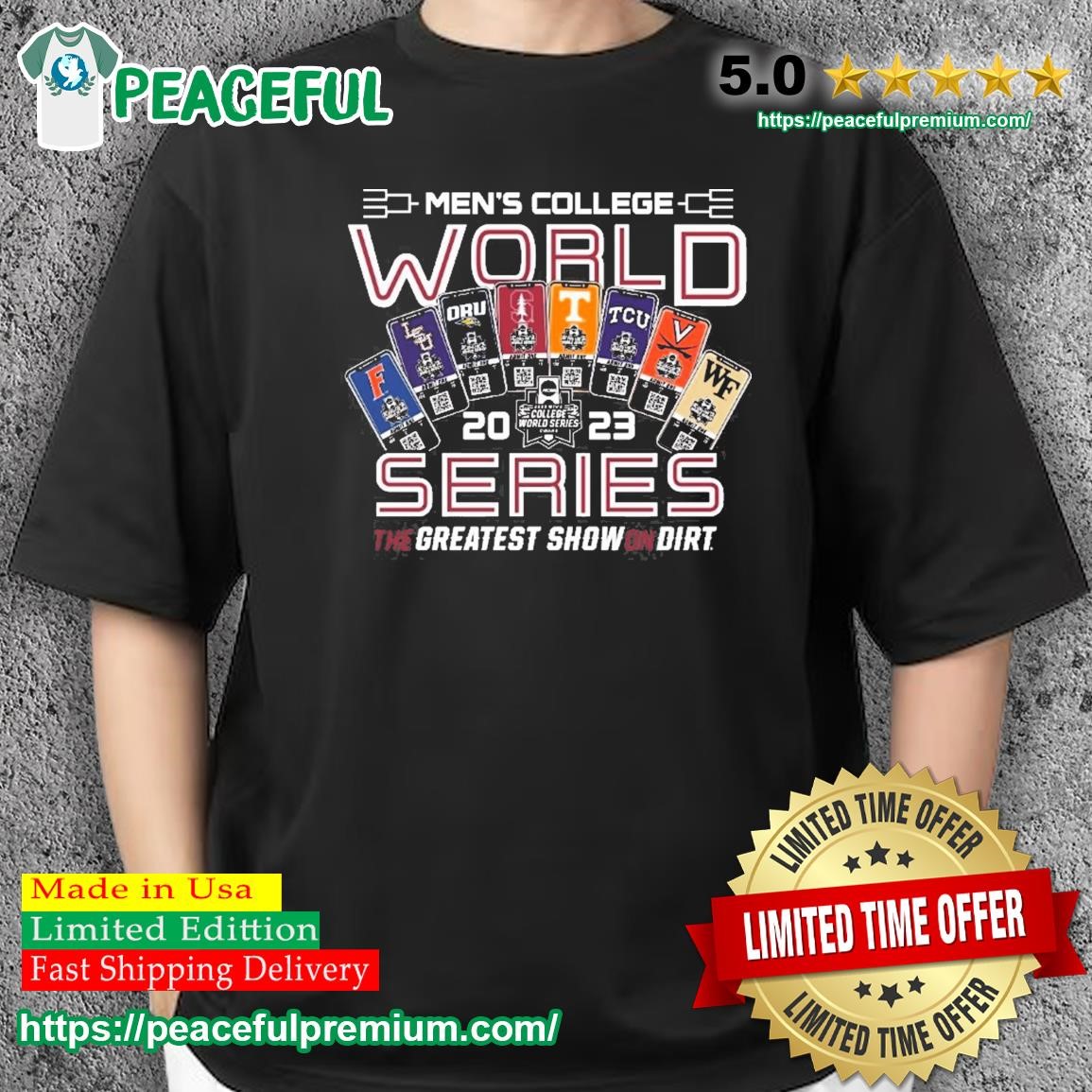 The Greatest Show On Dirt Eight Teams 2023 College World Series Bound Shirt