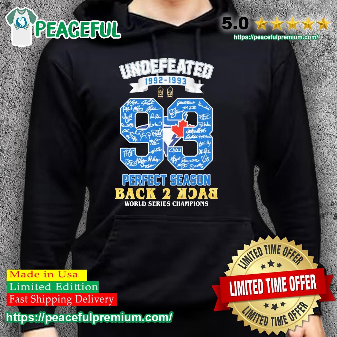 Official Undefeated 1992 - 01993 Perfect Season Back 2 Back World Series  Champions Shirt, hoodie, sweater, long sleeve and tank top