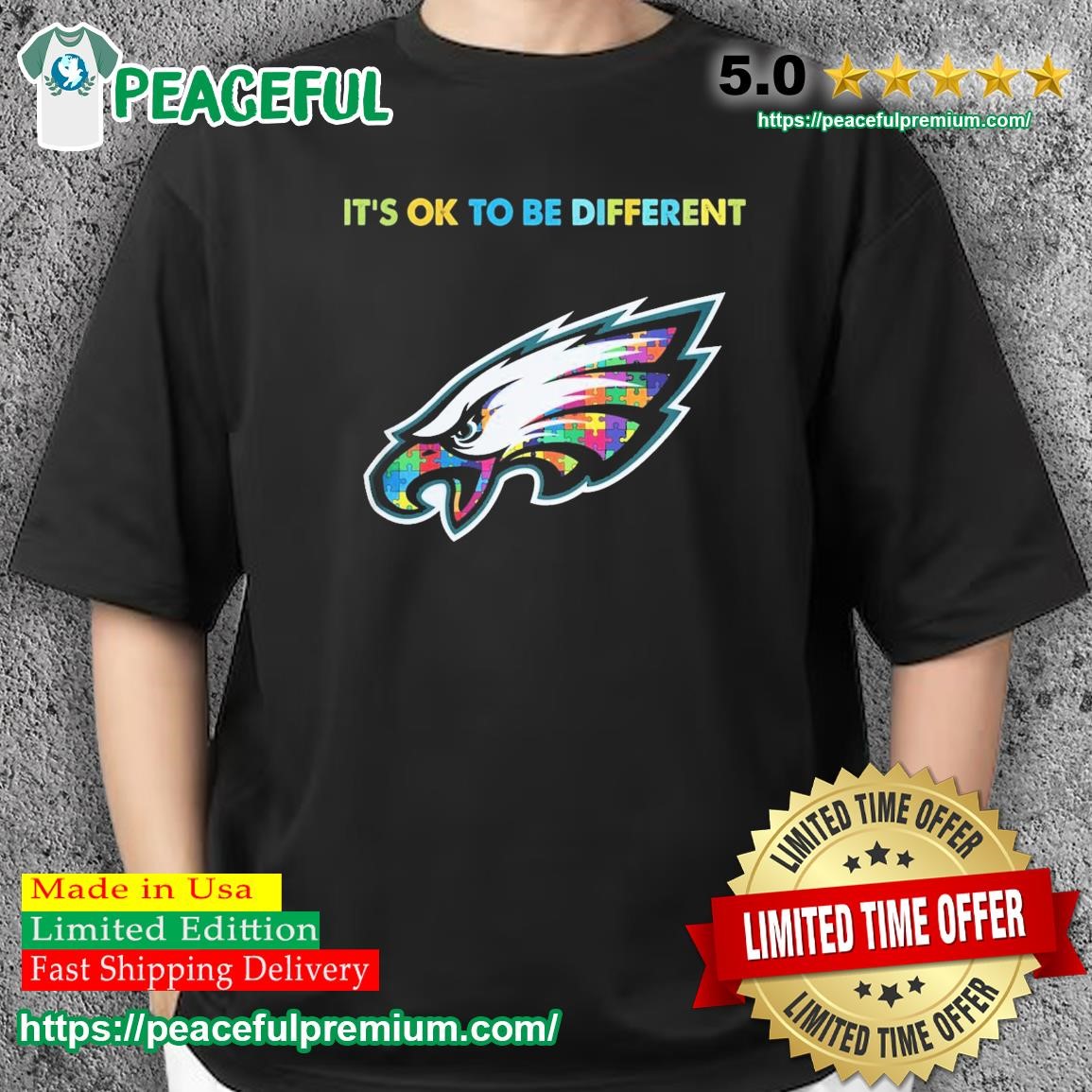 2023 Philadelphia Eagles Autism It's ok to be different shirt