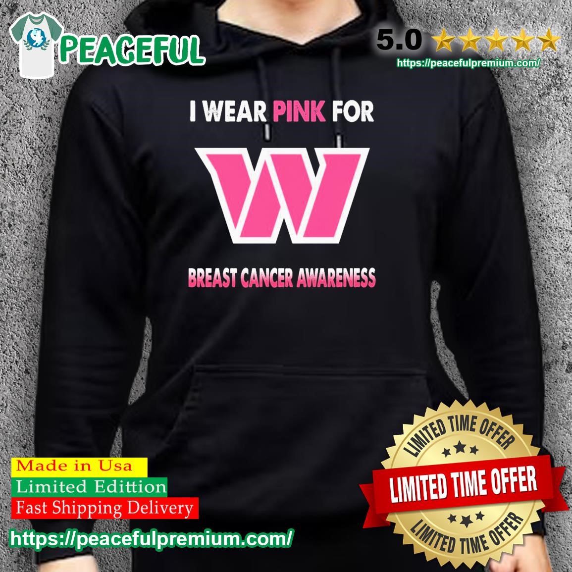 Washington Commanders I Wear Pink For Breast Cancer Awareness T Shirt,  hoodie, sweater and long sleeve