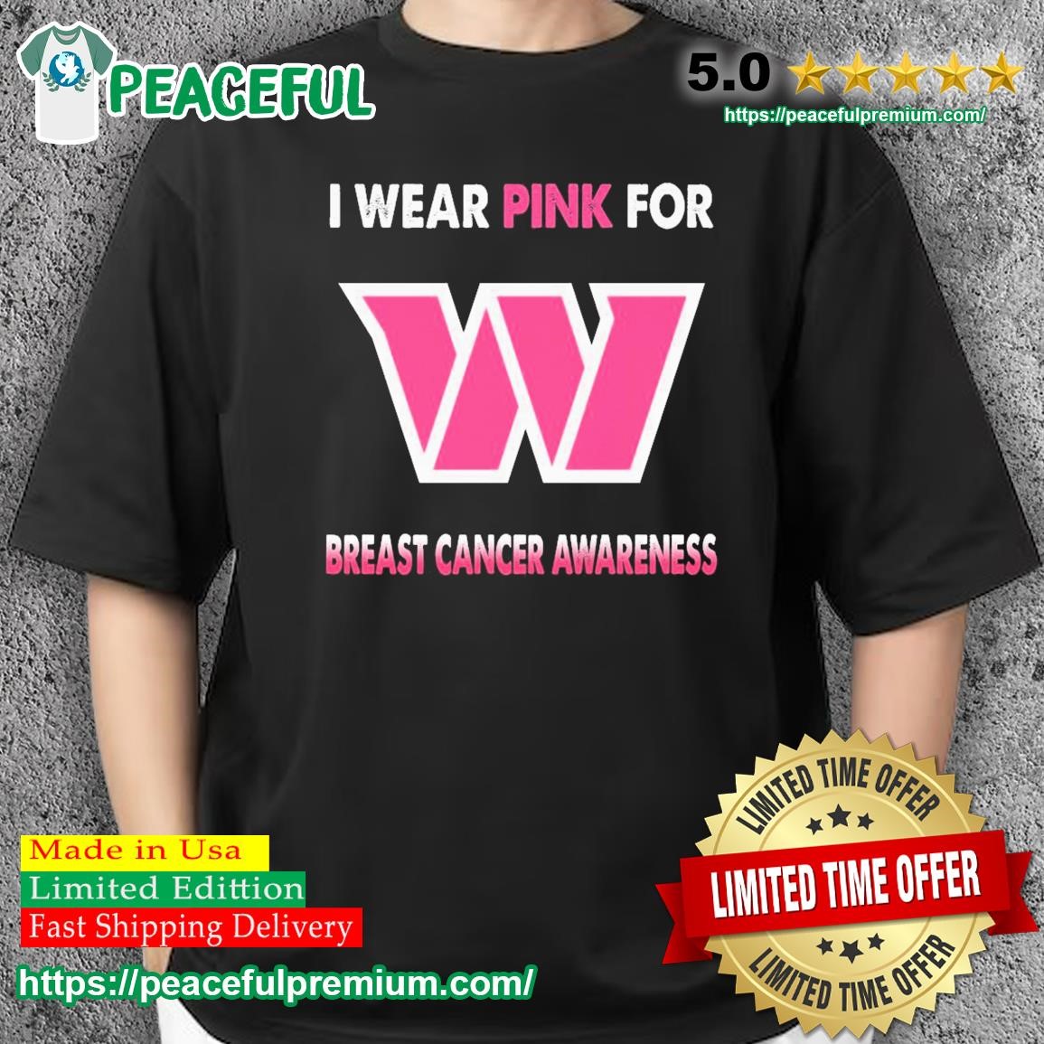 Washington Commanders I Wear Pink For Breast Cancer Awareness T Shirt,  hoodie, sweater and long sleeve