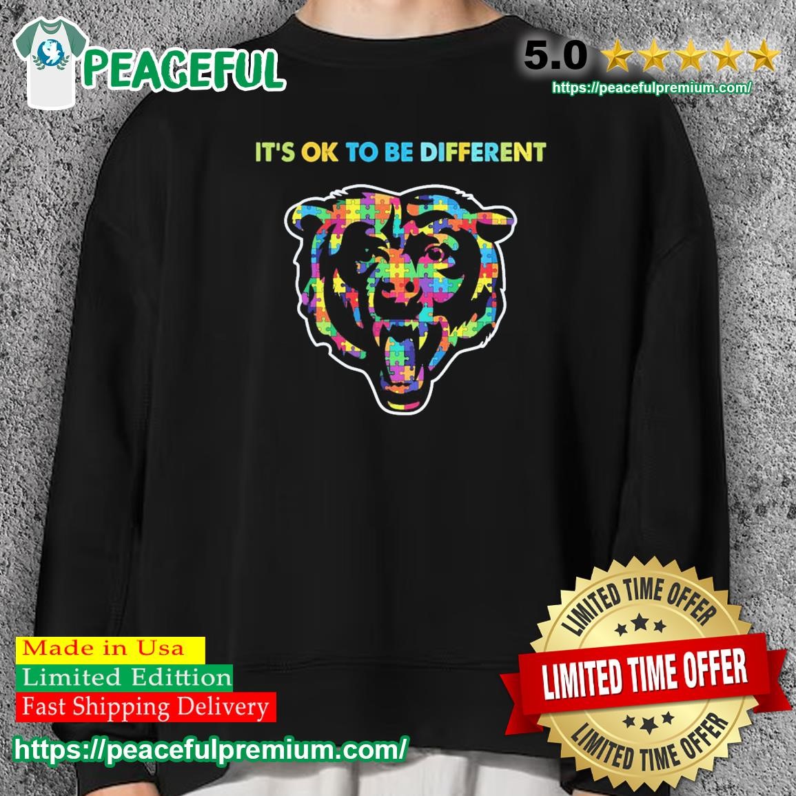 Chicago Bears GRANDKIDS Autism It's Ok To Be Different shirt, hoodie,  sweater, long sleeve and tank top