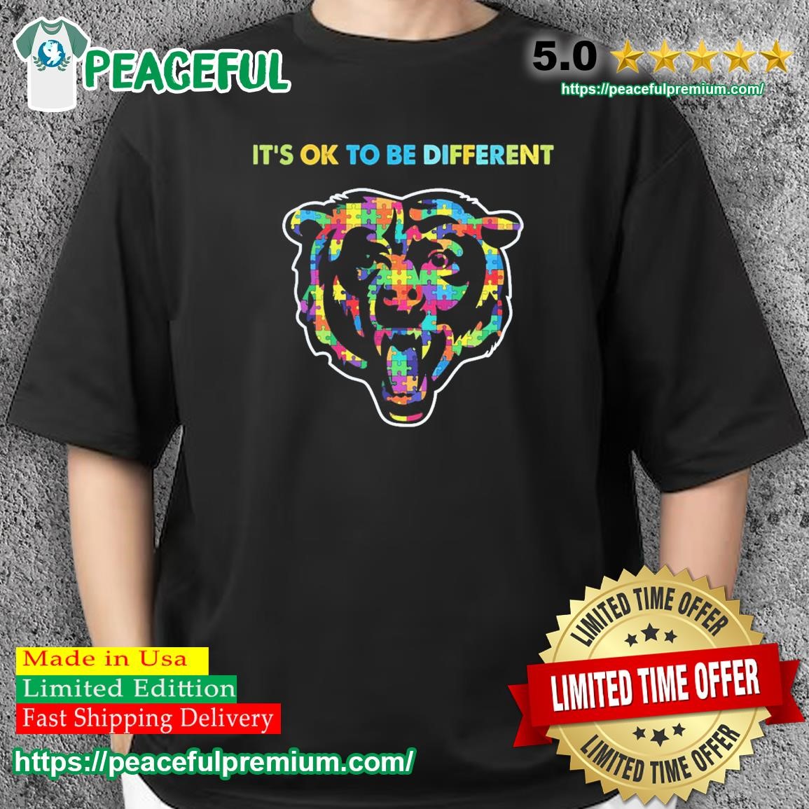 Chicago Bears GRANDKIDS Autism It's Ok To Be Different shirt, hoodie,  sweater, long sleeve and tank top