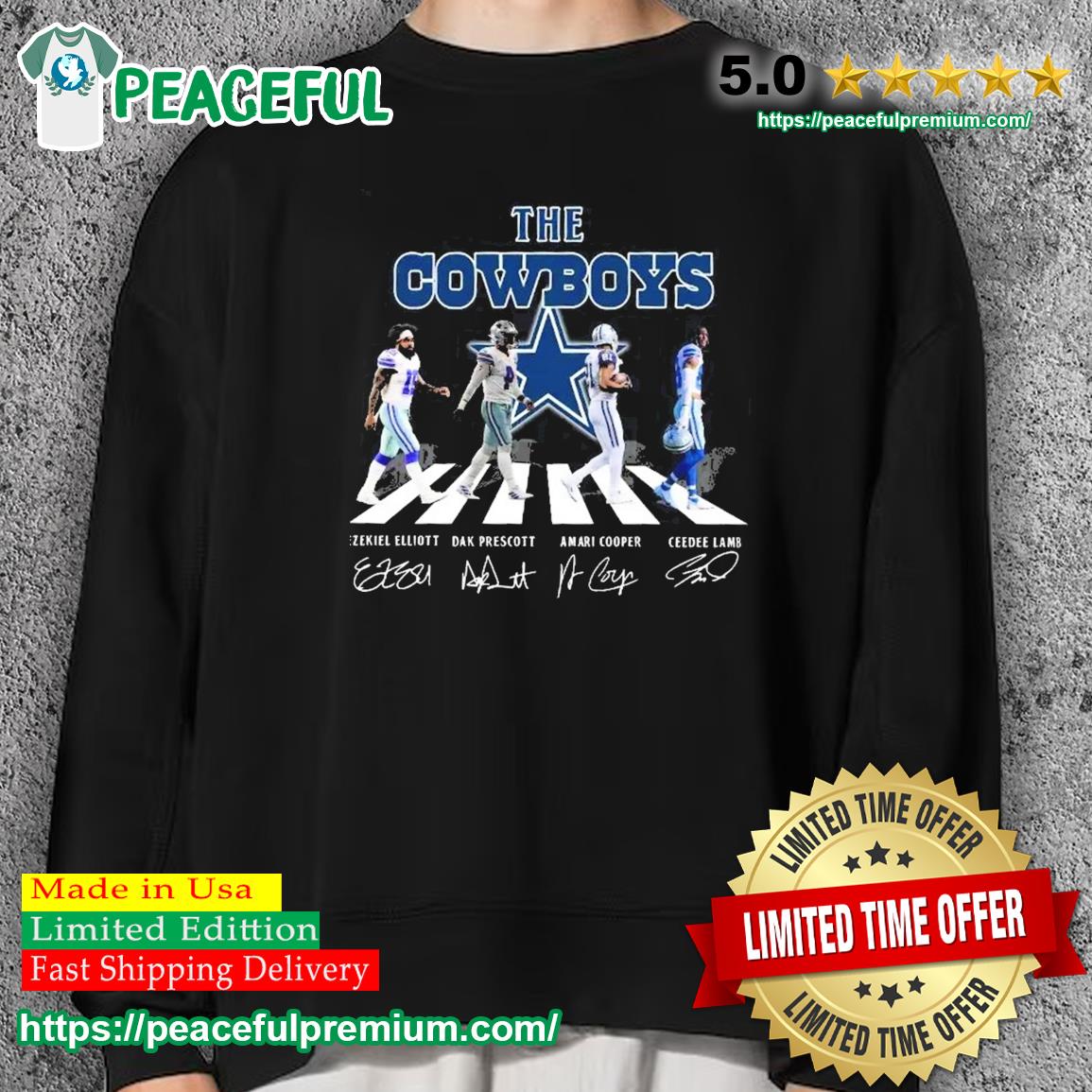 The Cowboys Ezekiel Elliott Dak Prescott Amari Cooper Ceedee Lamb abbey  road signatures shirt, hoodie, sweater, long sleeve and tank top