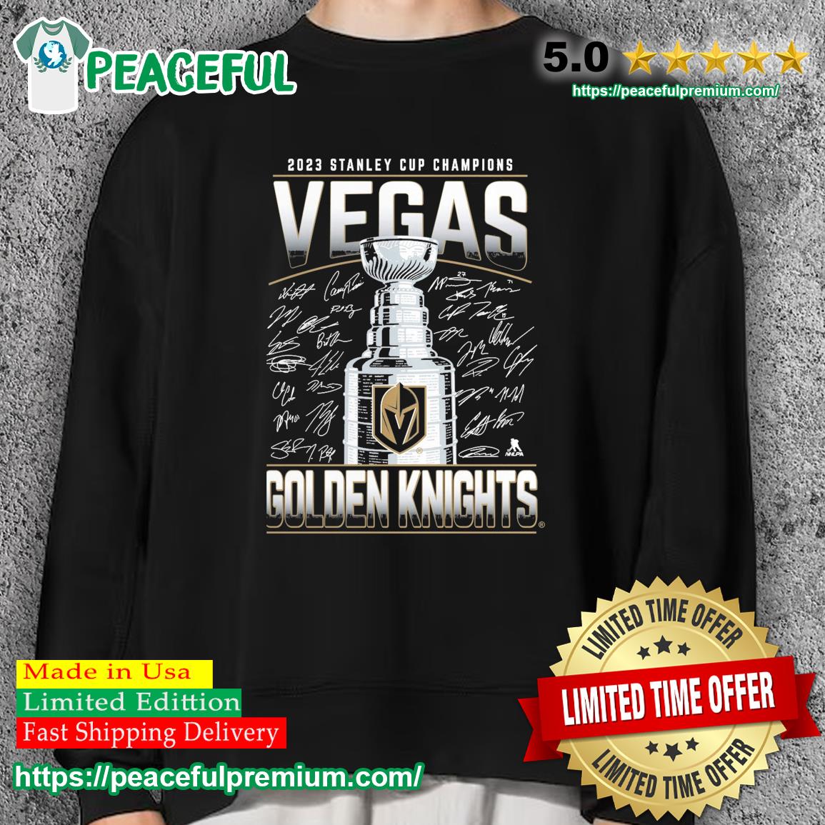 Vegas Golden Knights 2023 Stanley Cup Champions All Signatures Team Roster  Shirt, hoodie, sweater, long sleeve and tank top