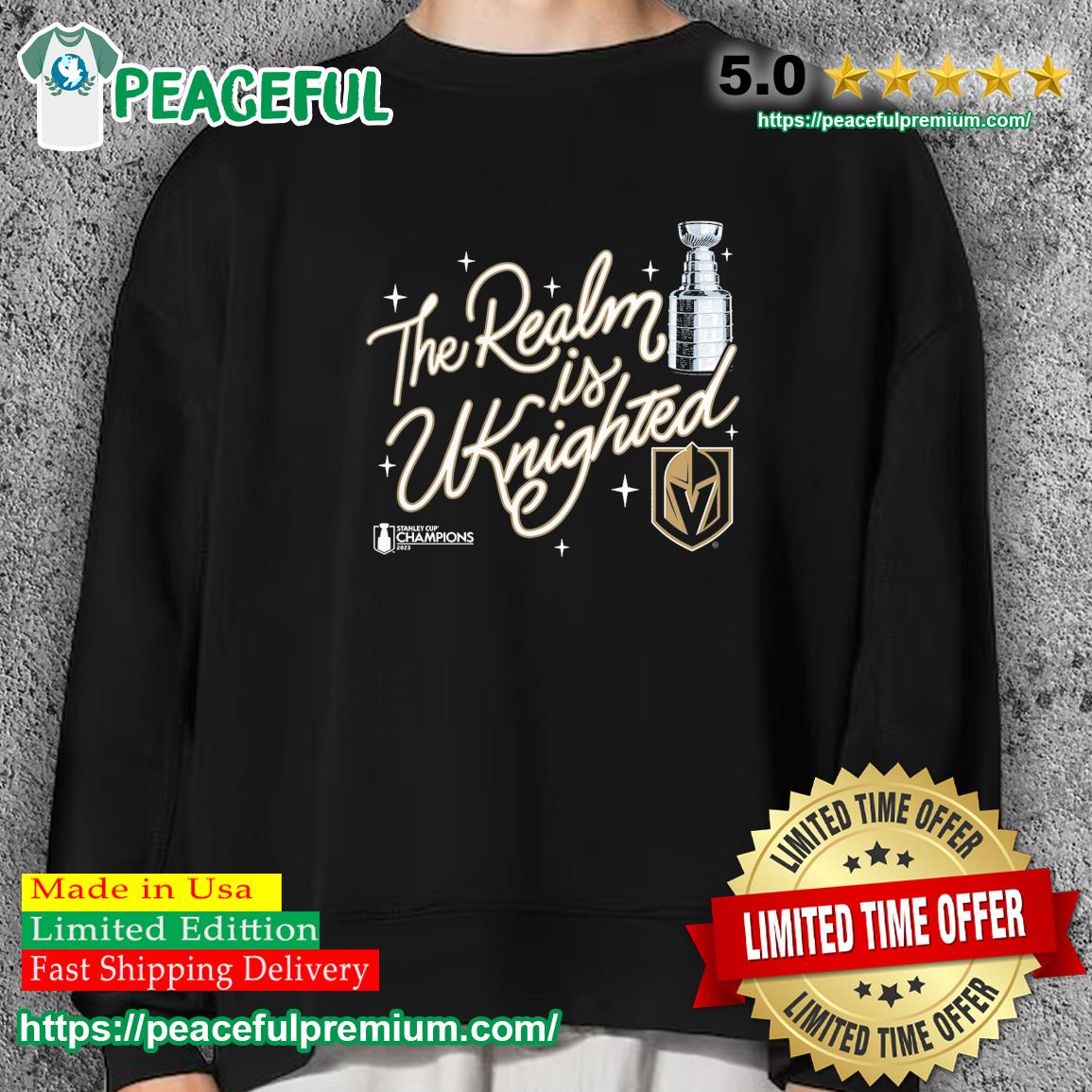 Official the realm is uknighted stanley cup champions 2023 vegas golden  knights officially licensed gear T-shirts, hoodie, tank top, sweater and  long sleeve t-shirt