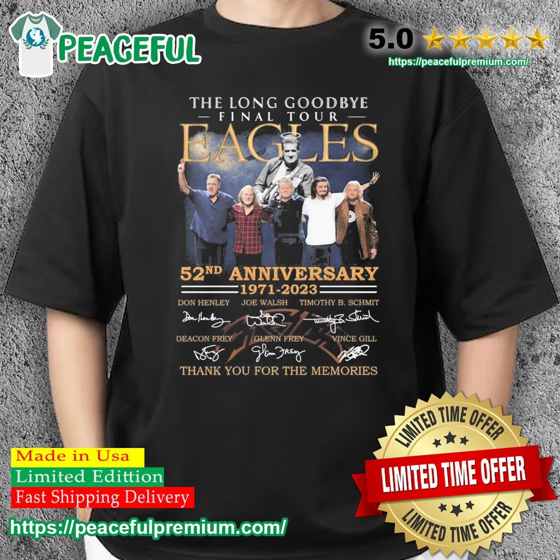 The Eagles Shirt The Long Goodbye Final Tour 2023 T-Shirt The Eagles 52nd  Anniversary 1971-2023 Signatures Shirt Eagles Band Shirt - Trendingnowe