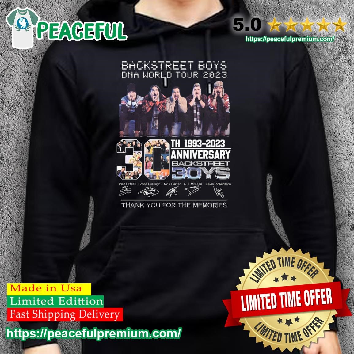 Backstreet Boy Dna World Tour Signatures Shirt