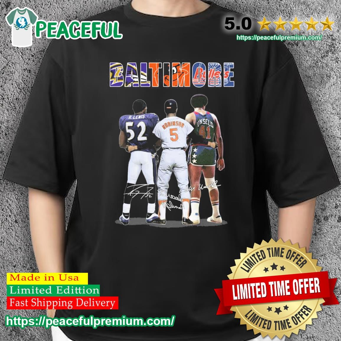 Baltimore ravens lewis orioles robinson bullet's unselo shirt