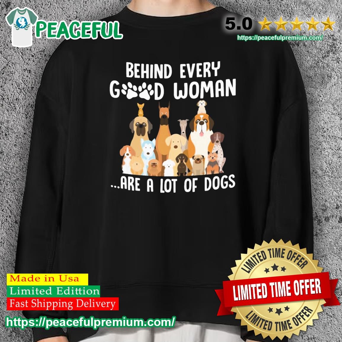 Behind Every Good Woman Are A Lot Of Dogs Shirt sweater.jpg