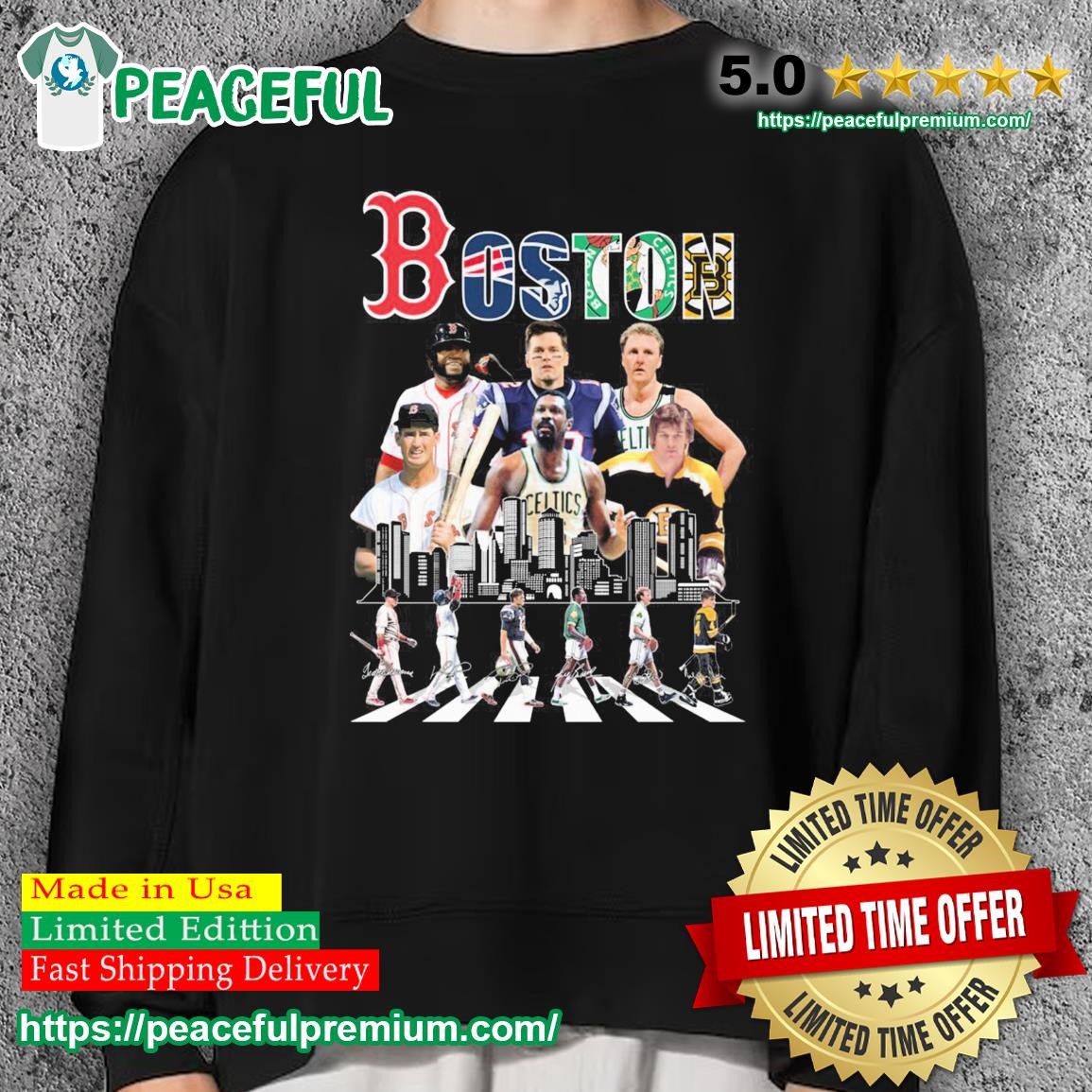 Boston Celtics Bruins Red Sox and New England Patriots abbey road shirt,  hoodie, sweatshirt and tank top