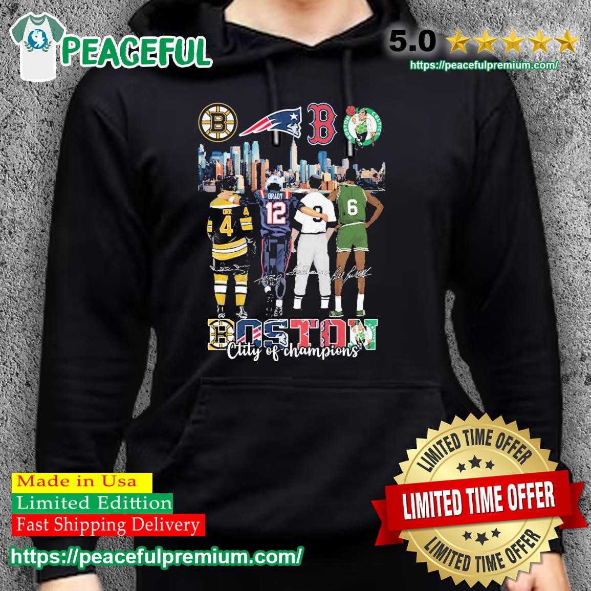 Boston City Of Champions Boston Red Sox Patriots Bruins Celtics 2023 Shirt  - Peanutstee