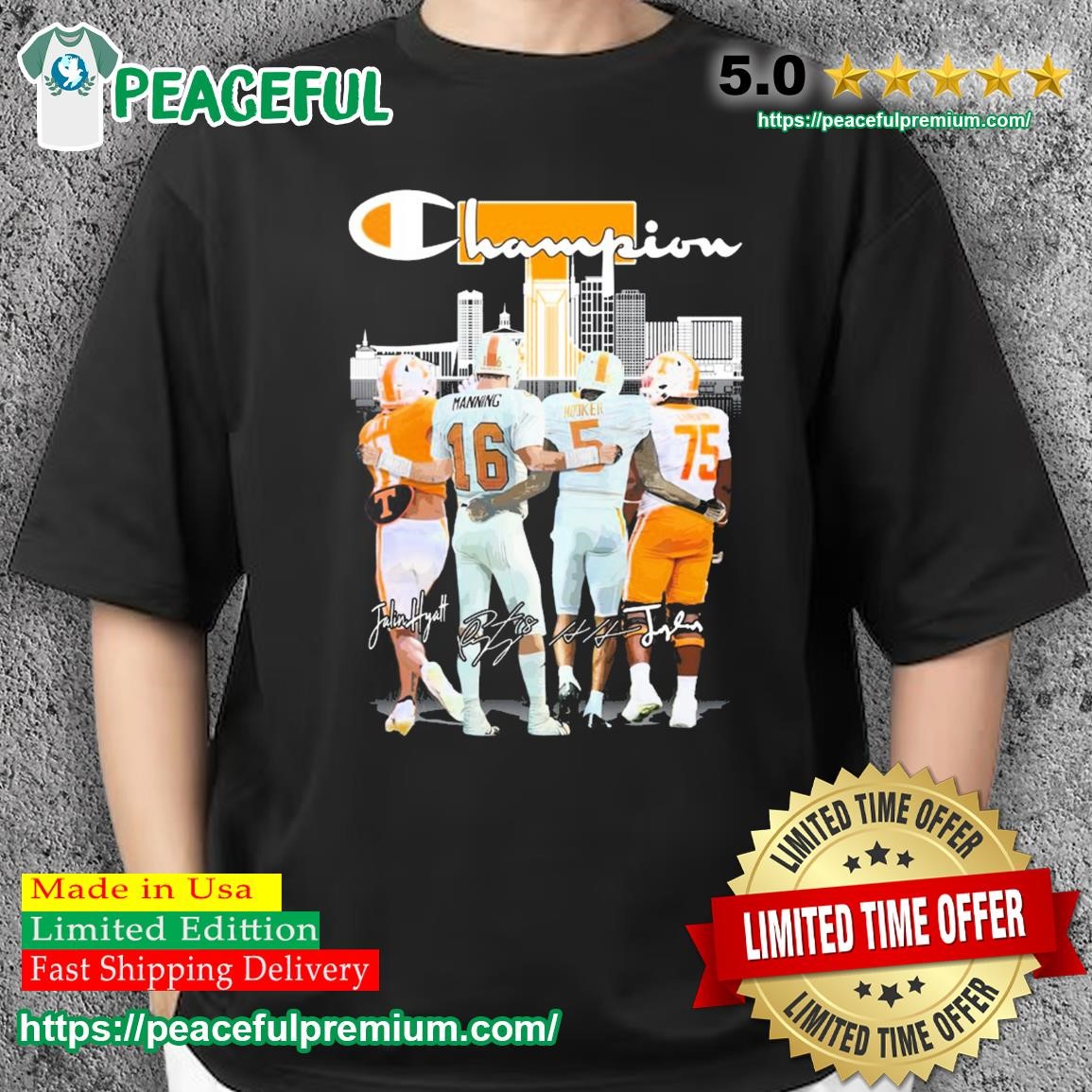 Tennessee Volunteers Peyton Manning and Hendon Hooker signatures 2023 shirt,  hoodie, sweater, long sleeve and tank top