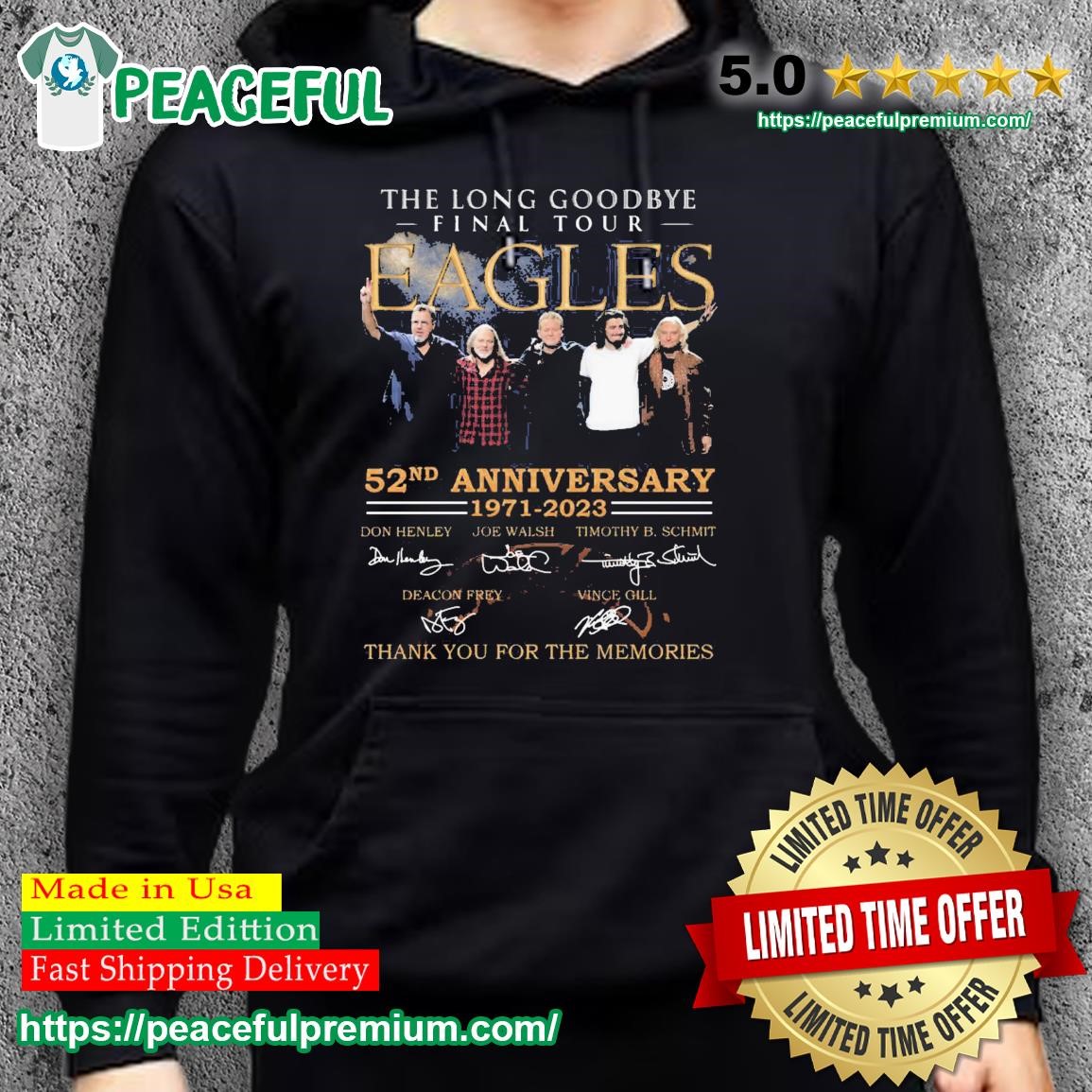 Eagles Band The Long Goodbye Final Tour 52nd Anniversary 1971-2023 Thank You For The Memories Shirt hoodie.jpg