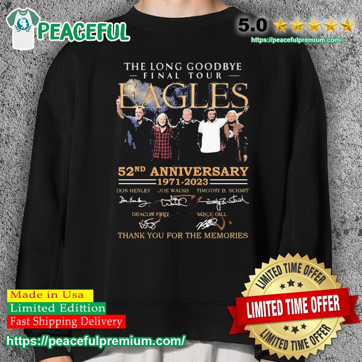 Eagles Band The Long Goodbye Final Tour 52nd Anniversary 1971-2023 Thank You For The Memories Shirt sweater.jpg