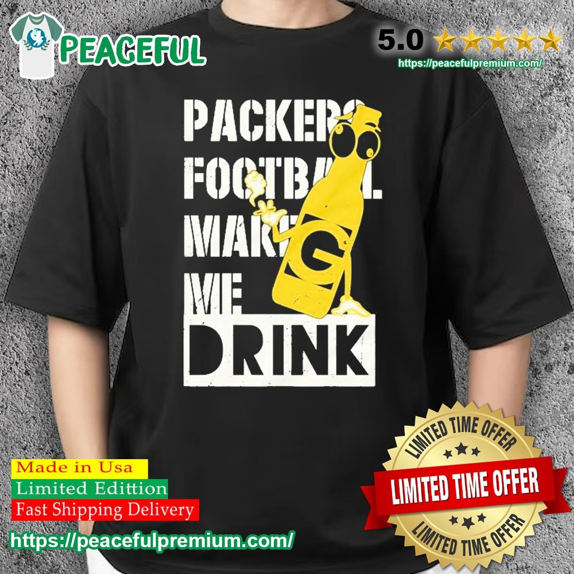 Green Bay Packers Football Makes Me Drink shirt, hoodie, sweater, long  sleeve and tank top