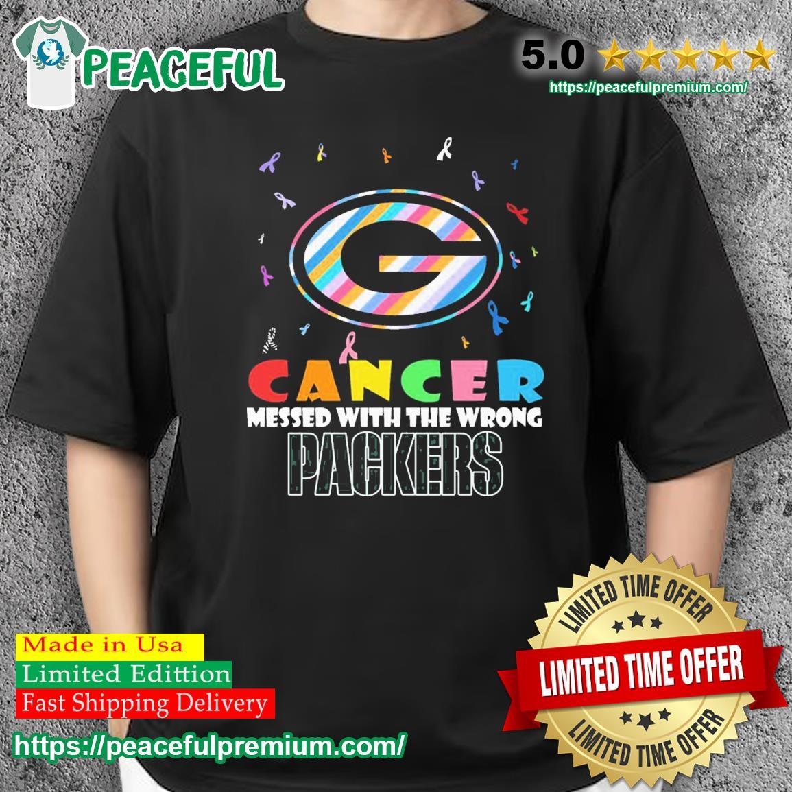 Green Bay Packers Cancer Messed With The Wrong Packers 2023 Shirt