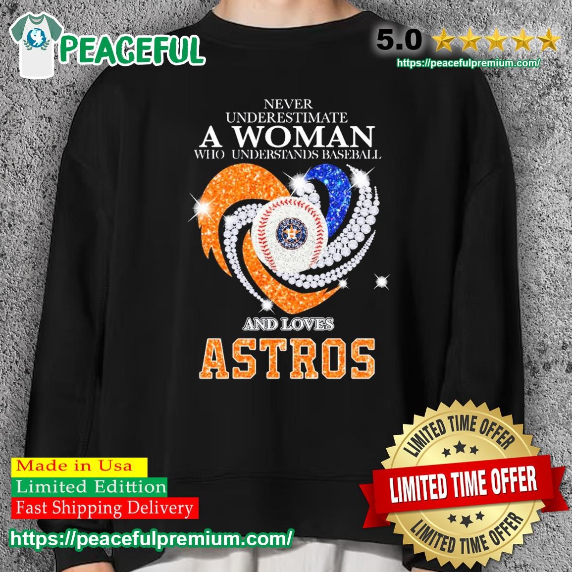 Heart Diamonds Never Underestimate A Woman Who Understands Baseball And  Loves Houston Astros Shirt, hoodie, sweater, long sleeve and tank top