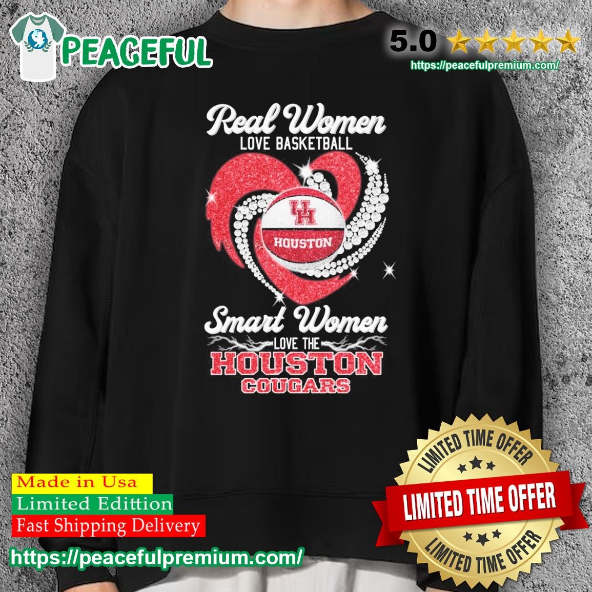 Heart Diamonds Real Women Love Basketball Smart Women Love The Houston Cougars Shirt sweater.jpg