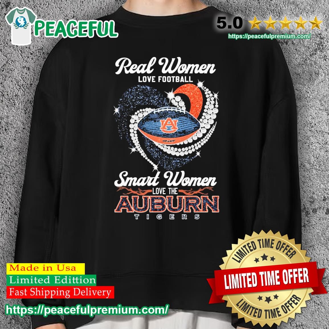 Real Women Love Football Smart Women Love The Auburn Tigers 2023 T Shirt,  hoodie, sweater and long sleeve