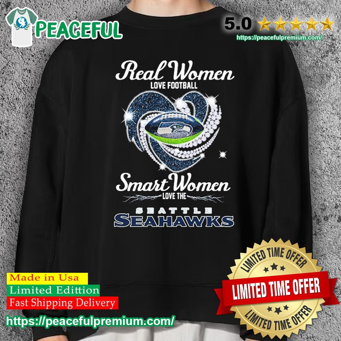 Heart Diamonds Real Women Love Football Smart Women Love The Seattle  Seahawks Shirt, hoodie, sweater, long sleeve and tank top