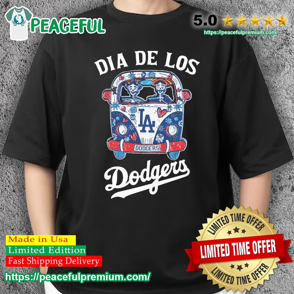 Hippie Car Dia De Los Los Angeles Dodgers Shirt, hoodie, sweater