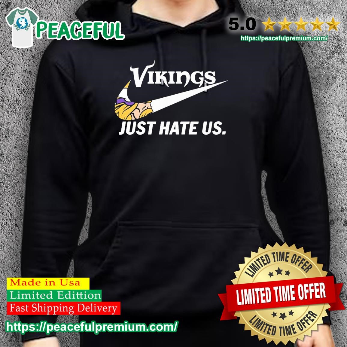 Vikings Nike just hate us shirt, hoodie, sweater, long sleeve and