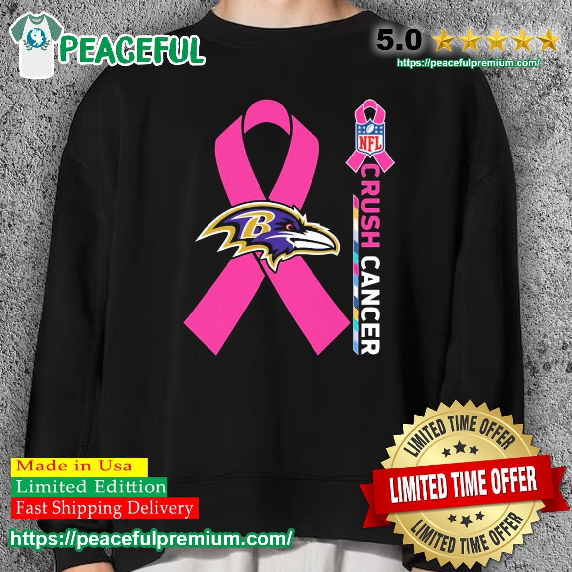 NFL Crush Cancer Baltimore Ravens Shirt, hoodie, sweater, long sleeve and  tank top