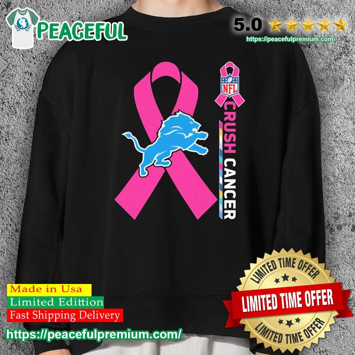 Detroit Lions NFL Crush Cancer shirt, hoodie, sweater, long sleeve and tank  top