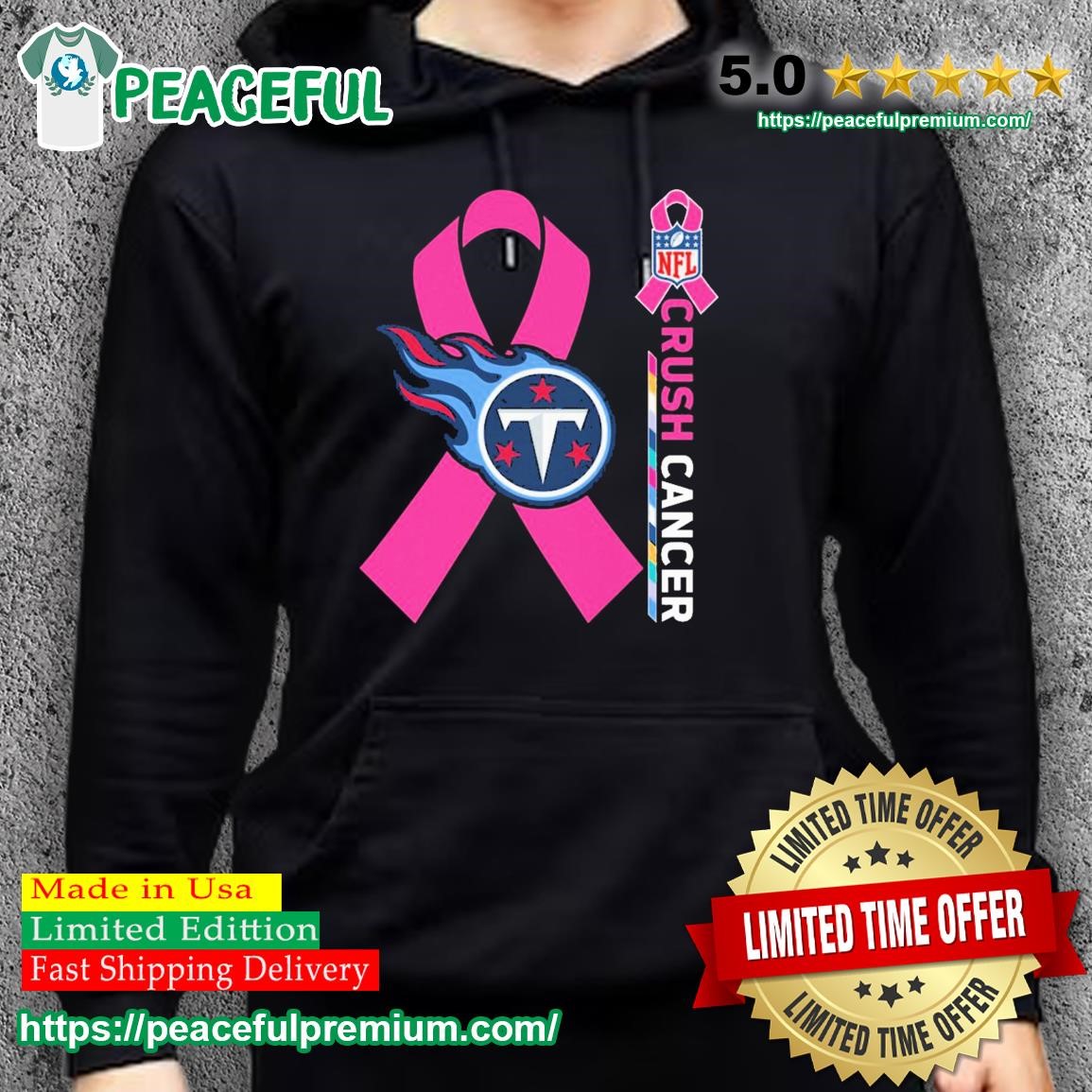 Tennessee Titans logo nfl crush cancer shirt, hoodie, sweater and v-neck t- shirt