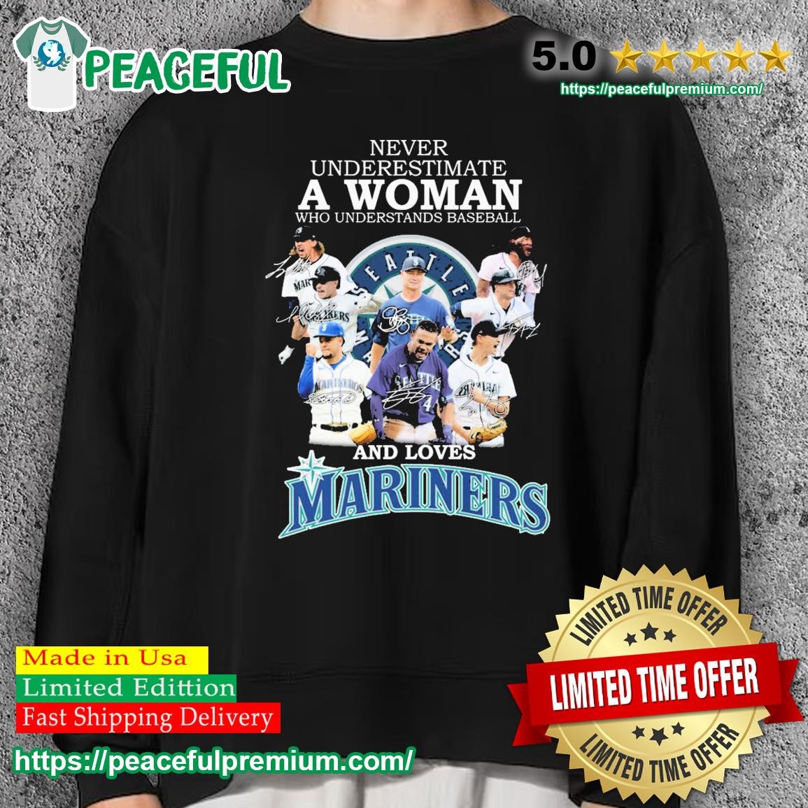 Official never Underestimate A Woman Who Understands Baseball And Loves Mariners  T Shirt, hoodie, sweater, long sleeve and tank top