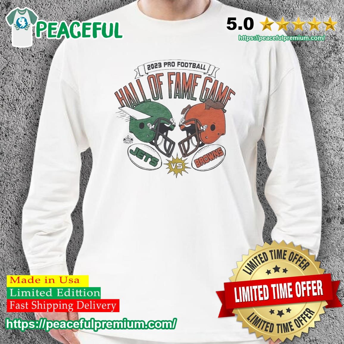 Official 2023 Pro Football Hall Of Fame Game Jets Vs Browns Shirt